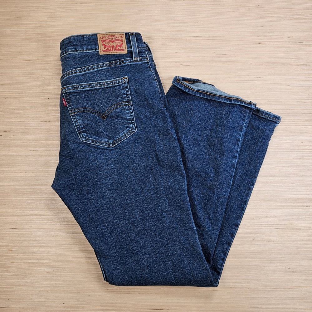 Levi's Superlow Boot Jeans Women 32 Fit 34x31 Blue Denim Low Rise Classic Casual